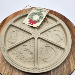 Sassafras Superstone Christmas Shortbread Cookie Mold 1993 Holiday Stoneware DIY